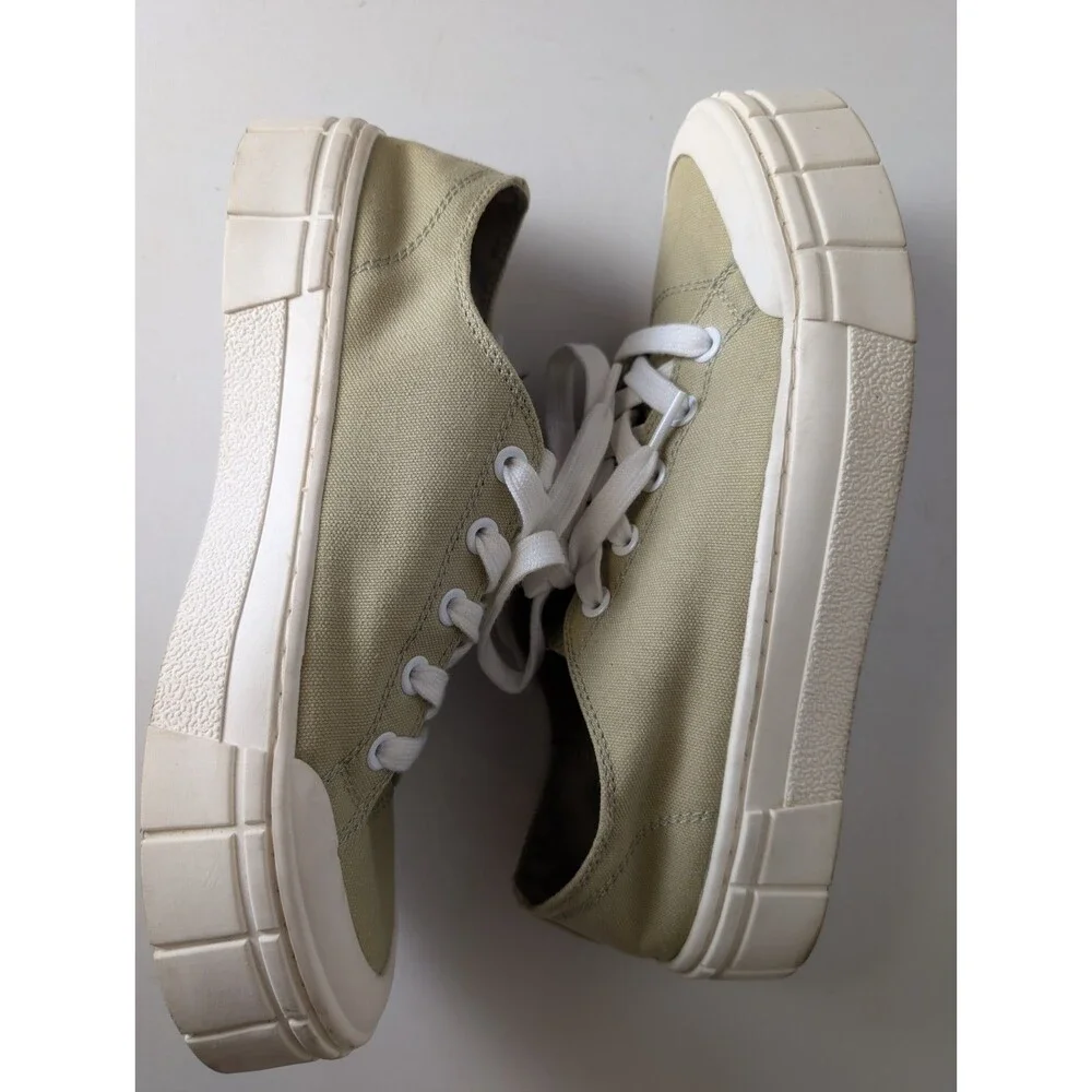 Mad Love Shoes Womens 11W Fran Casual Low Platform Sneakers Green Lace Up Canvas